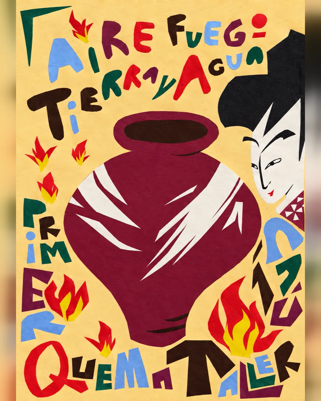 Afiche de la Primer Quema Cajú Taller: Aire, Fuego, Tierra y Agua