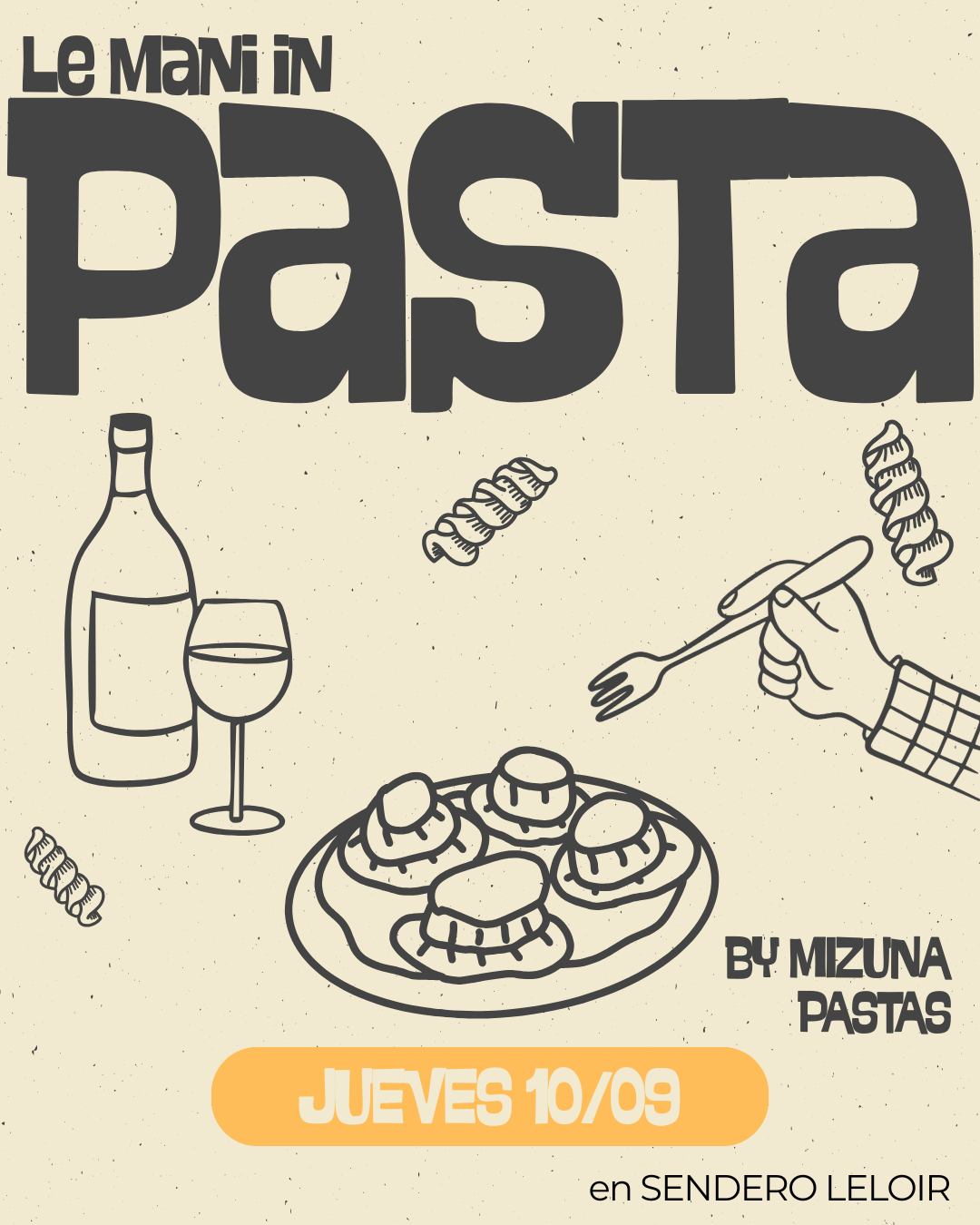 Pasta casera amasada a mano en Sendero Leloir