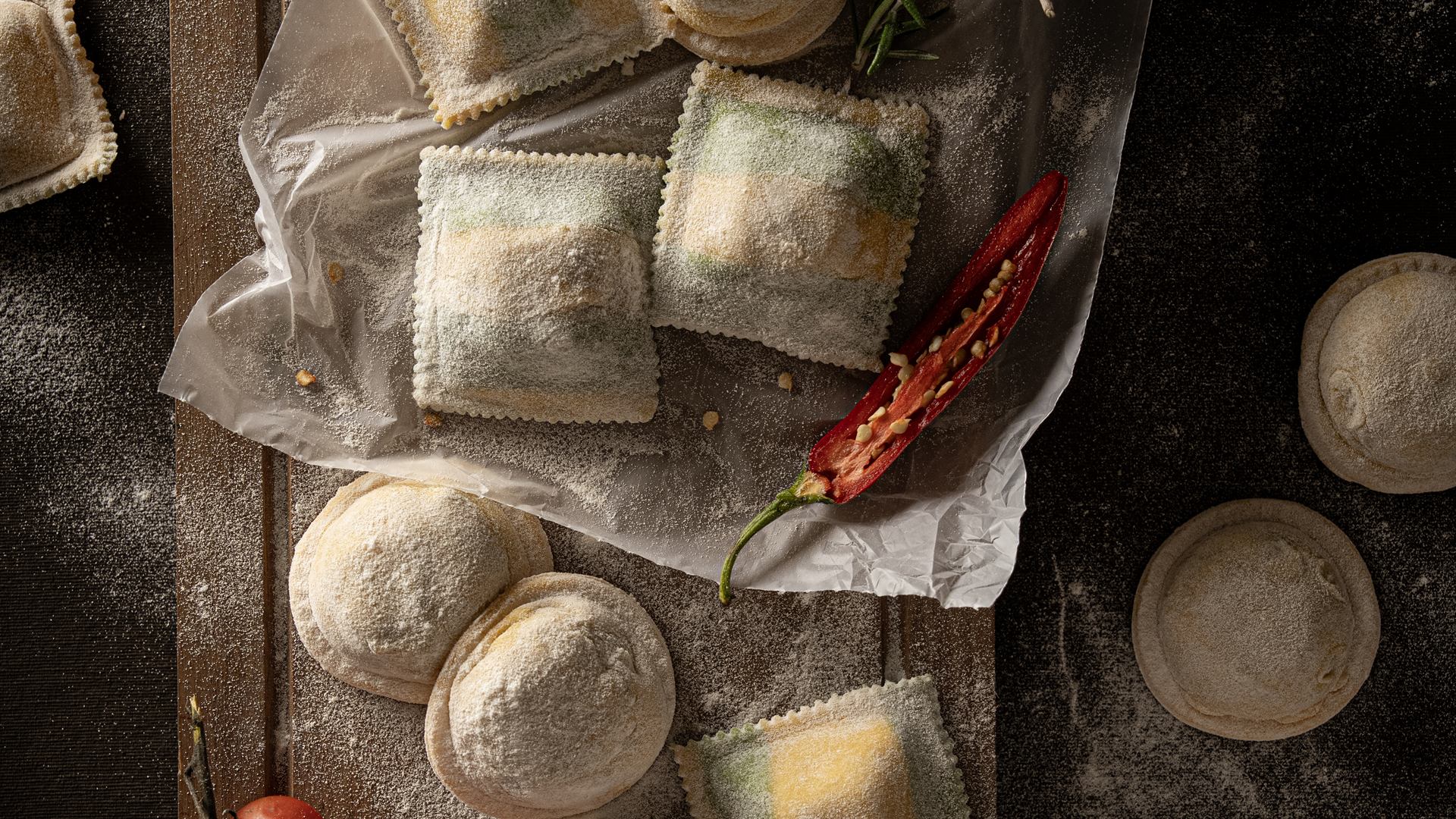 Pasta rellena casera recién amasada en Sendero Leloir