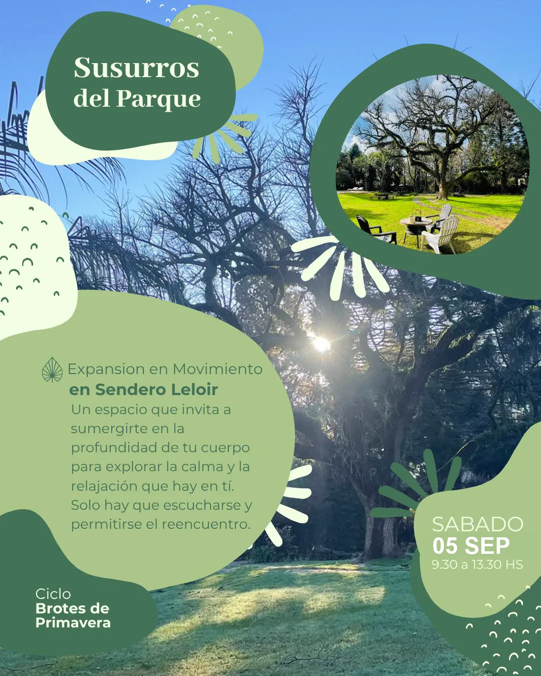 Susurros del Parque — bioenergética, meditación y yoga en Sendero Leloir